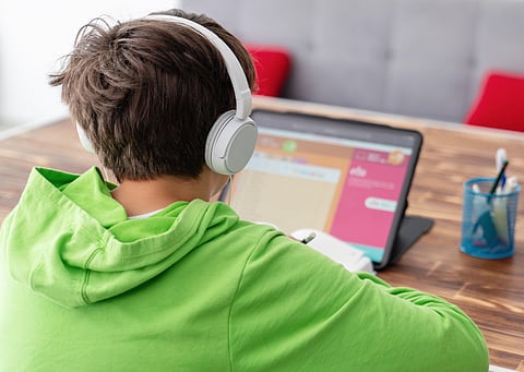 school remote laptop teen