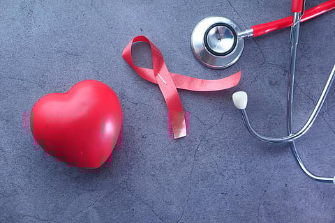 HIV heart red ribbon stethoscope 
