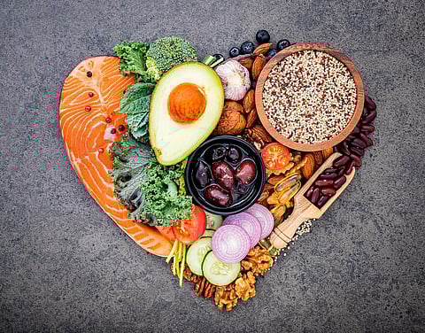 heart shape of ketogenic low carbs diet concept