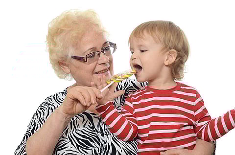 senior woman child