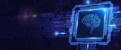 Artificial intelligence (AI), machine learning and modern computer technologies concepts. Business, Technology, Internet and network concept. 