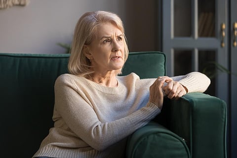 sitting senior couch