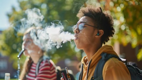A teenage vaping