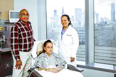 Cheryl Mehrkar with husband Shahin and surgeon Dr. Stephanie Chang