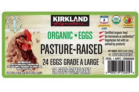 carton of Kirkland Signature eggs