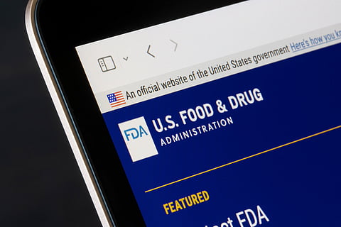 Photo of the U.S. Food and Drug Administration logo on a website