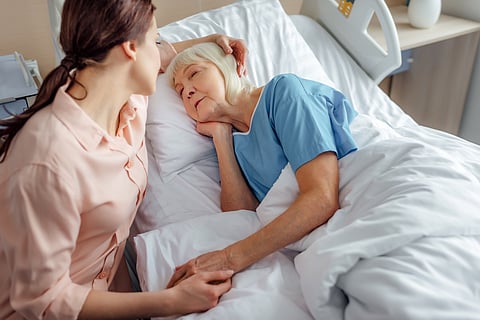 older senior woman hospital