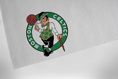 A photo of the Boston Celtics basketball franchise logo.