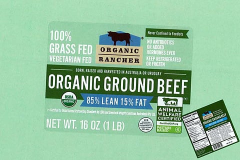 A photo of the affected ground beef from Organic Rancher.