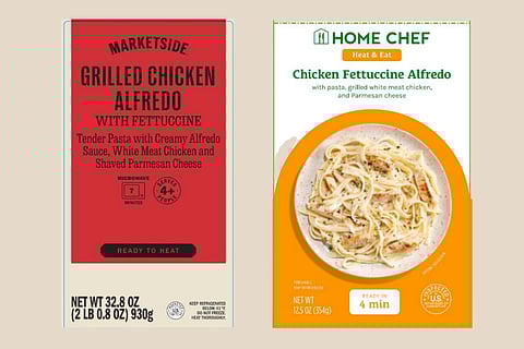 A photo of the recalled chicken alfredo meals.