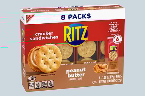 A photo of one of the affected products: RITZ Peanut Butter Cracker Sandwiches (8-pack)