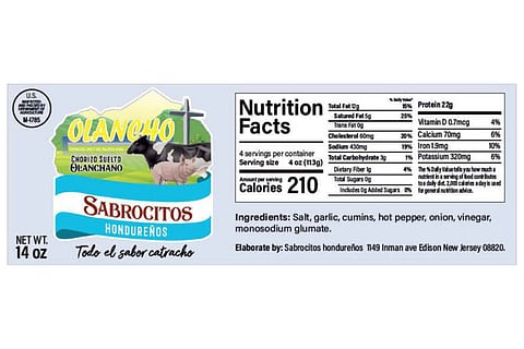A photo of one of the affected products