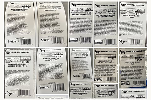 Photos of some of the product labels on the recalled pasta salads