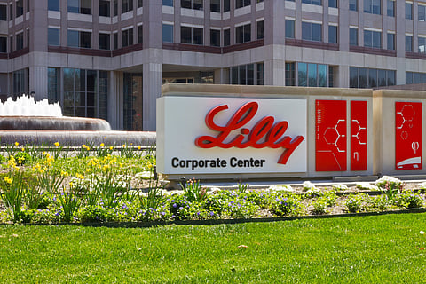 Eli Lilly and Company World Headquarters. Lilly makes Medicines and Pharmaceuticals.