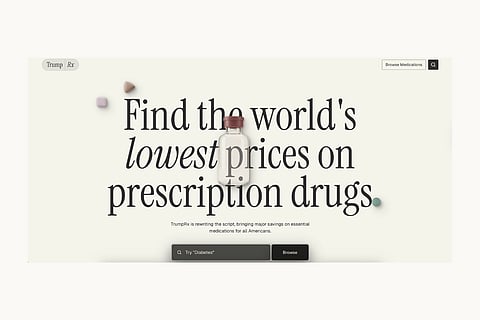 A screen grab of the TrumpRx homepage.