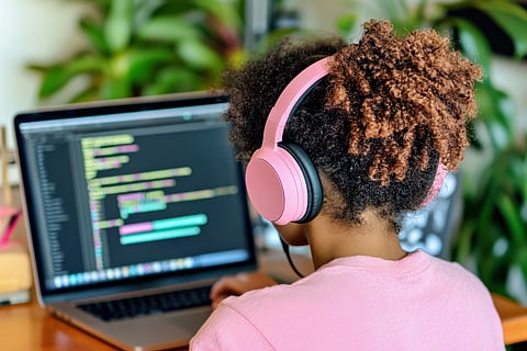 Teen using AI chatbot