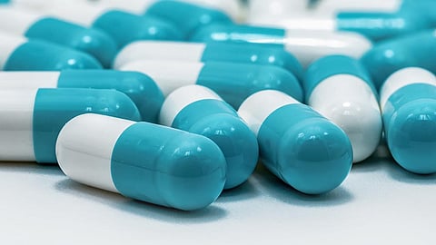 blue and white pills