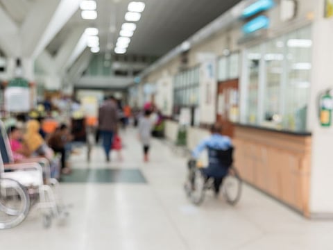 Blur background : Patient waiting for see doctor at hospital ,abstract background.