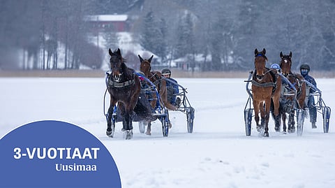 Pekka Korven 3-vuotiaiden treeniporukka lenkillä.