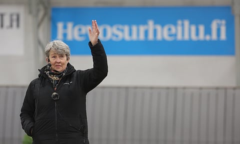 Kyra Kyrklund jakoi vuosikymmenten tietotaitoaan suomalaisille ratsastuspedagogeille. 