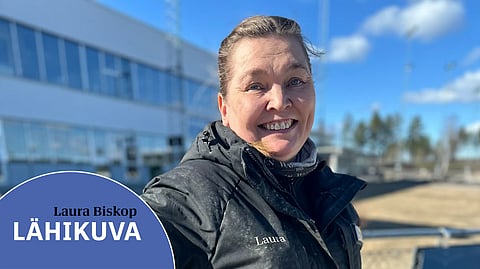 Laura Biskop kuvattiin Bollnäsin raviradan toimesta uuden ratatreenarin julkistusta varten.