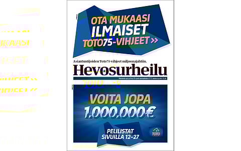 Ilmainen Toto75-vihjelehti myyntipisteissä ja radoilla