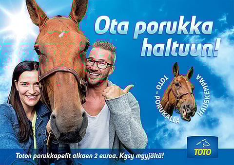 Hevonen nousee pääosiin Toto-pelien uudessa markkinointikampanjassa.