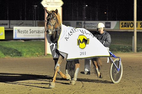 Kaarlo Partasen valmentama ja ohjastama Liekin Eko voitti Pohjois-Savon Hevosjalostusliiton Kasvattaja-ajon vuonna 2011.