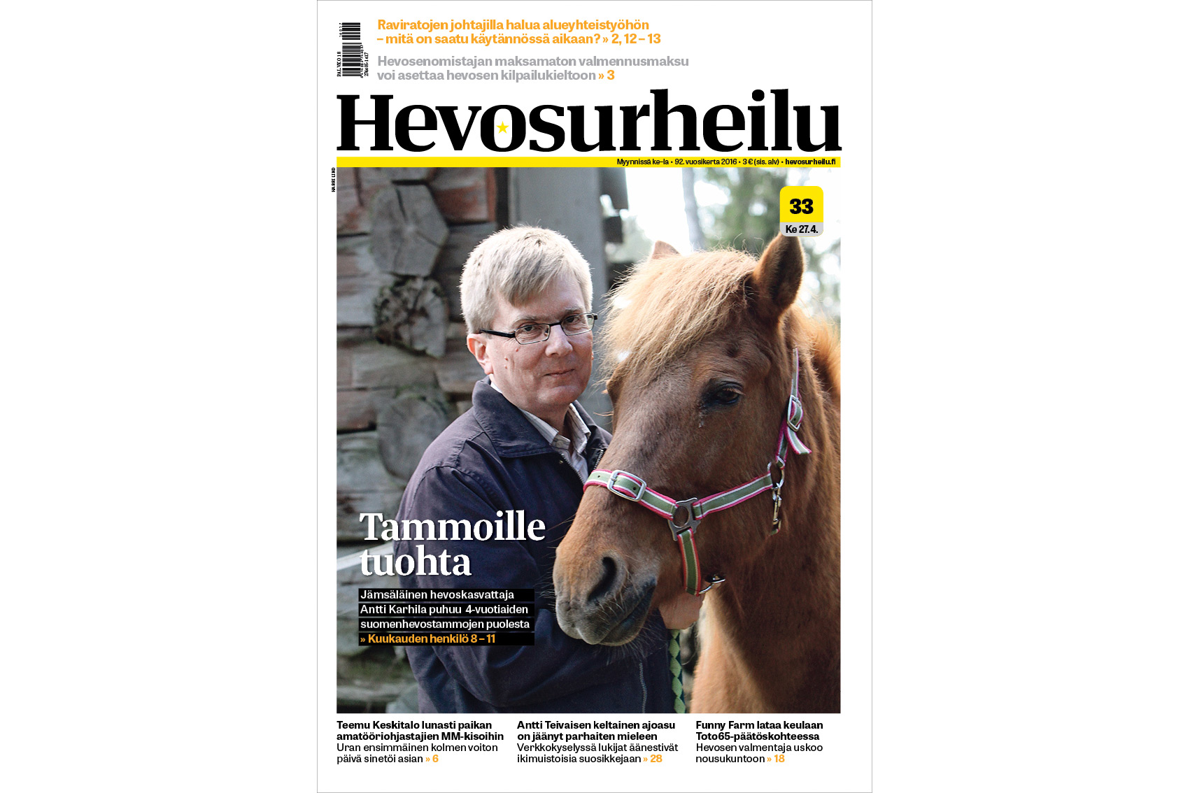 Kuukauden henkilö Antti Karhila: ”Kasvattajakruunu suomenhevosille”