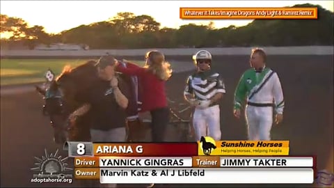 Ariana G loimitettiin lauantaina Graduate finaalin voittajana Meadowladsin ilta-uringossa. Kuva Meadowlandsin live stream