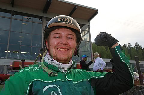 Arna Ruohomäen tunnelma oli korkealla perjantaina Teivossa. Kuva: Jarno Unkuri.