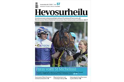 Kannen kuvassa St Michelin voittaja Heavy Sound. Kuva: Totofoto.