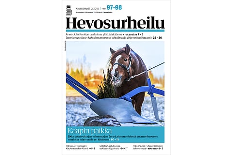 Ilkka-ajon voittaja Kaappi seisoo kaksoisnumeron kannessa. Kannen kuva: Terhi Piispa-Helisten.