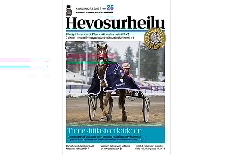 Ruuna Josveis on Valkeala-ajon voitettuaan eniten tällä kaudella kotimaisista ravureista tienannut hevonen. Kannen kuva: Roosa Lindholm.