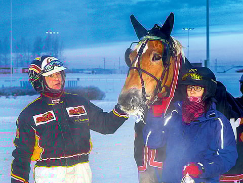 I.P. Vapari ja Harri Kotilainen ovat tuttu näky voittajakehässä. Ori on kerännyt nyt 16 voittoa 62 startissa.