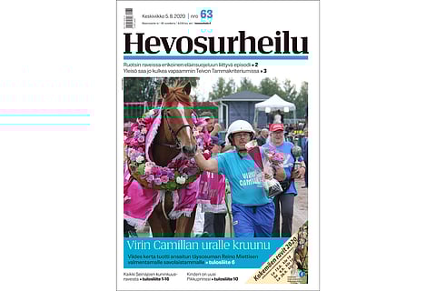 Keskiviikkolehden kannessa komeilee ravikuningatar Virin Camilla, jolle viides kerta toden sanoi. Kannen kuva: Anu Leppänen