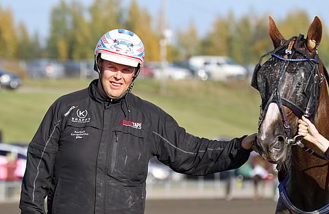 Timo Korvenheimon valmentama Quick Diablo juoksi Lappeessa ennätyksensä 13,8a/2100 metriä. Kuva: Anu Leppänen.