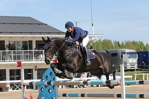 Sanna Backlund ja tamma Wilhelmina, jolla oli täydellinen ratsastettavuus.