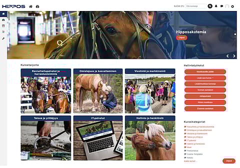 Hipposakatemia on uusi verkko-oppimisympäristö, jossa voi suorittaa hevosalan koulutuksien teoriaosuuksia.