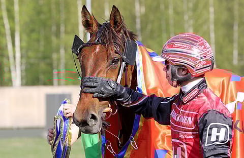 MAS Champ käänsi kentän Kavioliiga GP:ssä Santtu Raitalan ajamana. Kuva: Anu Leppänen.