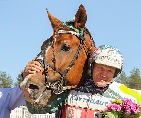 Kainuu-ajon voittaja Joriini on Hannu Hietasen mukaan tasainen suorittaja. "Tosi harvoin se tekee huonoa juoksua." Kuva: Anu Leppänen