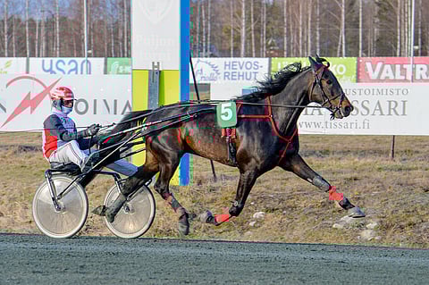 Francis Journey haastaa Pegasos Evon lauantaina Jokimaalla. Arkistokuva: Juhani Hynynen
