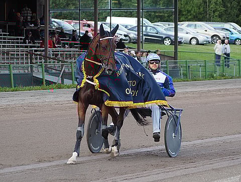 Riihimäki GP:n voittoloimeen pääsi verhoutumaan My Sweden/Hannu-Pekka Korpi. Kuva: Stiina Ikonen.