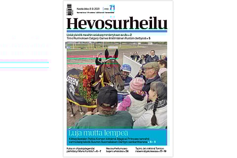 Derbyvoittaja Magical Princess osaa ottaa yleisönsä. Kannen kuva: Jarno Unkuri