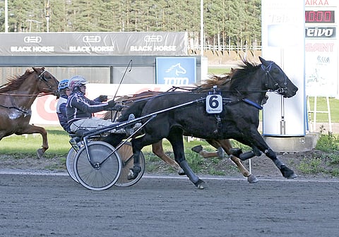 Viking Gel nousi maalisuoran spurtilla voittoon sunnuntaina Teivossa. Kuva: Pauli Impola.