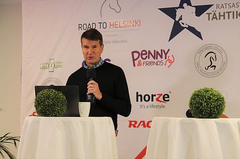 Erkka Westerlund puhui Ratsastajainliiton etänä järjestetyssä Urheilufoorumissa lauantaina.