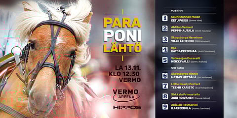 Suomen ensimmäisessä para-poniravilähdössä mukana yhdeksän valjakkoa