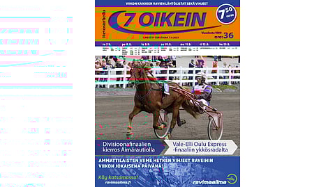 7 oikein -lehti ilmestyy torstaisin, Siinä julkaistaan kotimaan ravien käsiohjelmasivut torstaista seuraavaan keskiviikkoon. Lisäksi Ruotsin raveihin on käsiohjelmasivut päivän pääpeliin torstaista maanantaihin.