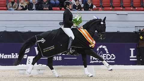 Katja Laine ja sunnuntain HIHS-voittaja William L. 