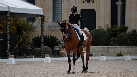 Peppi Kokko ja Windsor V Jerezin kuninkaallisella ratsastuskoululla.